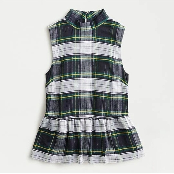 Plaid Sleeveless plaid  Peplum Top xs - Picture 1 of 6
